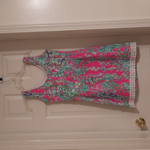 Lilly Pulitzer hot pink dress with green and blue floral print size 4 - Picture 6 of 8